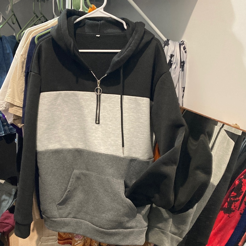 Stylish Black and Gray Women's Hoodie